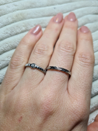 RVS Ring Zilver Steentje