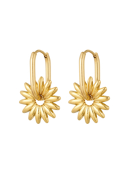 Oorbellen met Bloem Goud