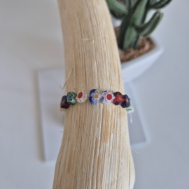 Flower Beads Armband - Dark Mix