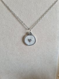 Ketting white heart