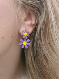 Oorbellen Daisy Paars