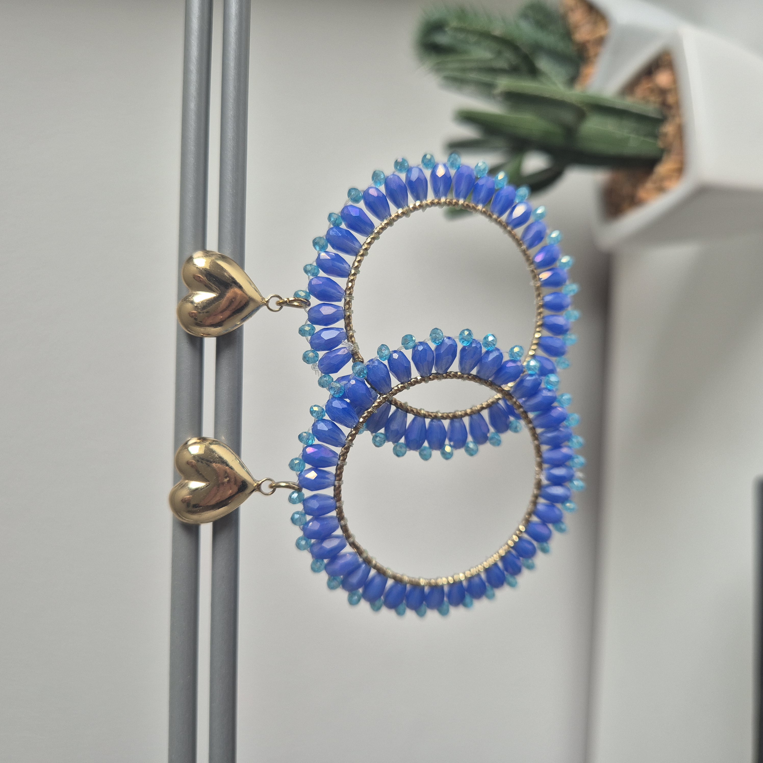 Oorbellen kristalkralen Paars-Blauw