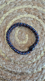 Haarelastiek blauw-burgundy