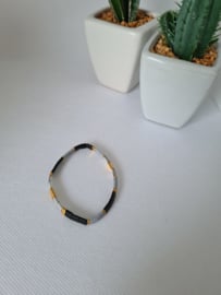 Miyuki Tila armbandje zwart-grijs