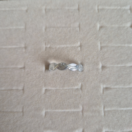RVS Ring Zilver Twisted - verstelbaar
