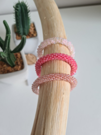 Armband facet roze