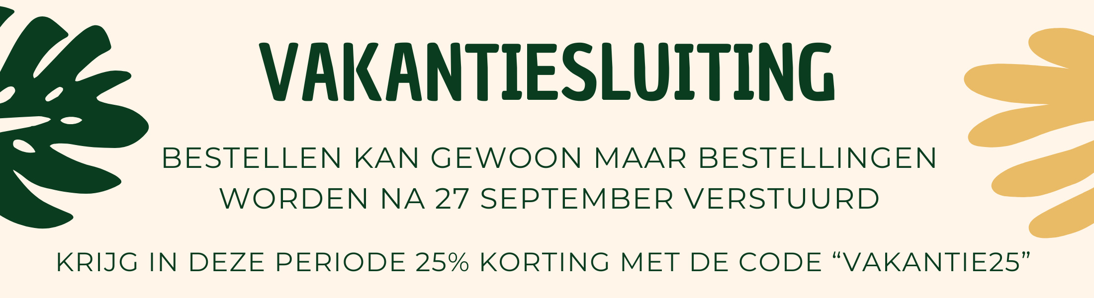 Banner vakantie