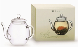 Theepot van glas met deksel