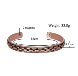 Magnetisches Gesundheitsarmband aus Kupfer – 0,8 cm