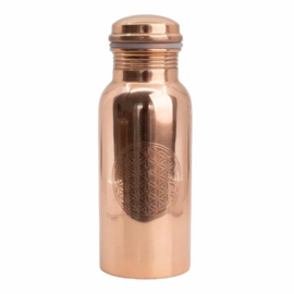 Koperen waterfles Flower of life 500 ml