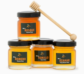 Spaanse honing 4x 50 g met honinglepel