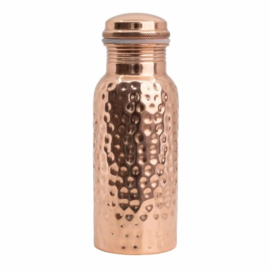 Koperen waterfles gehamerd 500 ml