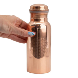 Koperen waterfles Flower of life 500 ml