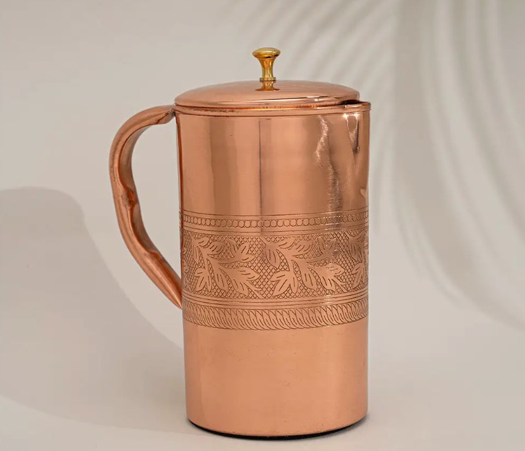 Puur Koperen Kan Bloempatroon - 1,5 liter
