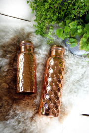 Koperen waterfles 'Honingraat' 900ml