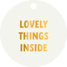 Cadeaulabel Lovely things inside (met goudfolie)