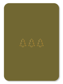 Kaart Kerstbomen (met goudfolie)