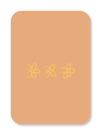 Minikaart Bloemetjes (met goudfolie)