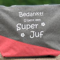 Polycanvas shopper 'Bedankt Superjuf'