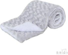 Soft Touch deken rozenknoppen grijs