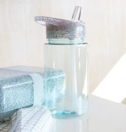 Drinkfles 'glitter roze'