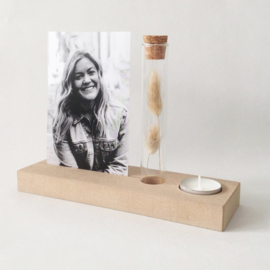 Memory Shelf / Buisje met droogbloemen / Kaars (+eigen foto)