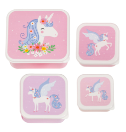 Lunch en snackboxenset "unicorn'