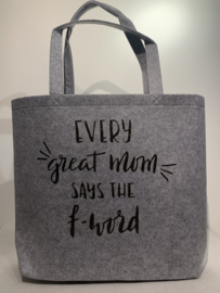 Luxe vilten shopper 'the F-word'