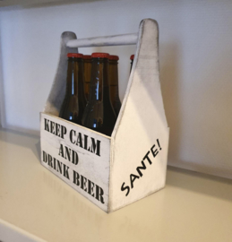 Flessenhouder 5 flesjes bier 'Keep calm and drink beer'