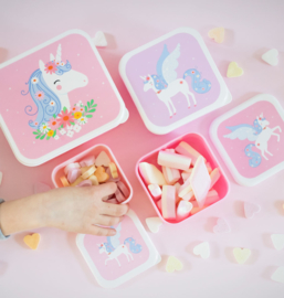 Lunch en snackboxenset "unicorn'