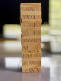 Blokkentoren met woorden