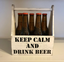 Flessenhouder 5 flesjes bier 'Keep calm and drink beer'