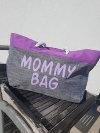 Strandtas fluo paars 'Mommy bag'