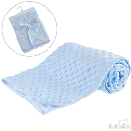 Soft Touch deken knoppen blauw