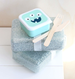 Lunchbox 'glitter zilver'