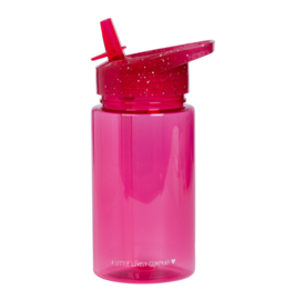 Drinkfles 'glitter roze'