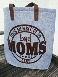 Vilten Shopper  lederen hengsels 'bad moms club'