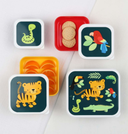 Lunch en snackboxenset "jungle tijger'