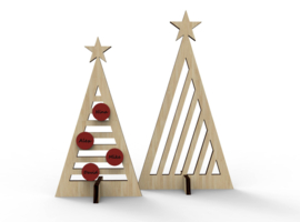Kerstboom - driehoek losse balletjes (2 modellen)