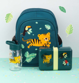 "Jungle tijger" set 1 (rugzak met koelvak - drinkfles - brooddoos)