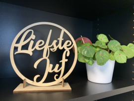 Houten hoepel 'Liefste Juf'