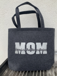 Luxe vilten shopper 'MOM'