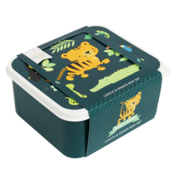 Lunch en snackboxenset "jungle tijger'