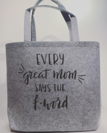 Luxe vilten shopper 'the F-word'