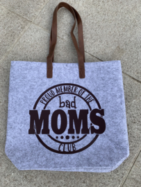 Vilten Shopper  lederen hengsels 'bad moms club'