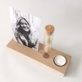 Memory Shelf / Buisje met droogbloemen / Kaars (+eigen foto)