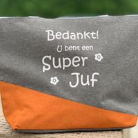 Polycanvas shopper 'Bedankt Superjuf'