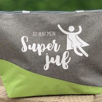 Polycanvas shopper 'Jij bent mijn Superjuf'