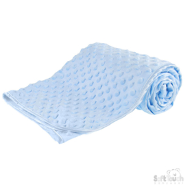 Soft Touch deken knoppen blauw