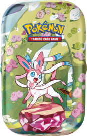 Prismatic evolutions mini tin display